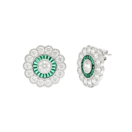 Floral Diamond Stud Earrings