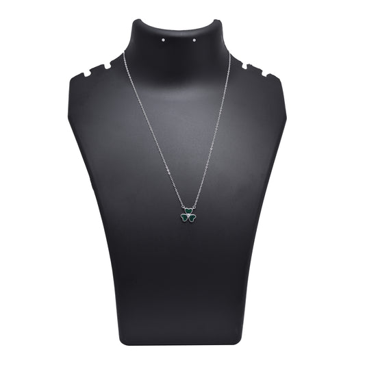 925 Sterling Silver Malachite Clover Pendant