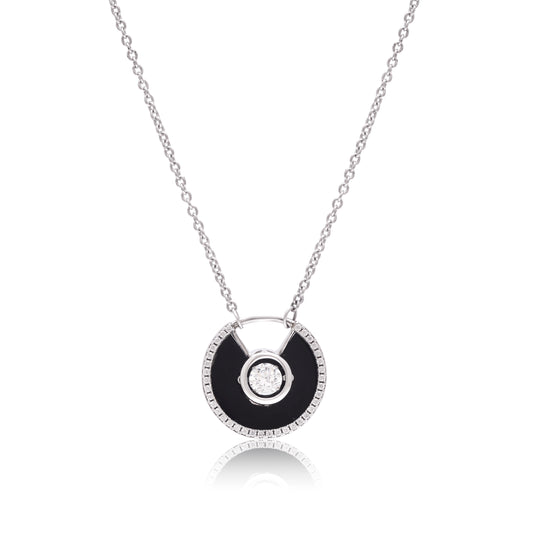 Dancing Diamond Circle Chain Pendant 925 Sterling Silver