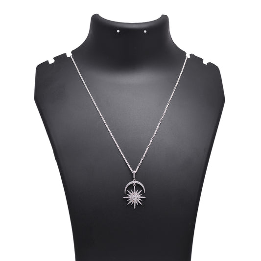 925 Sterling Silver Star and Moon Pendant
