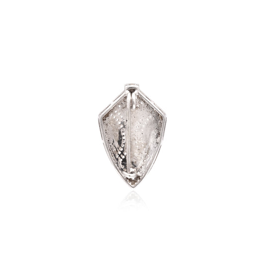 925 Sterling Silver Handcrafted Enamel Shield Pendant with Cubic Zirconia