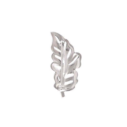 925 Sterling Silver Handcrafted Marcasite Leaf Brooch