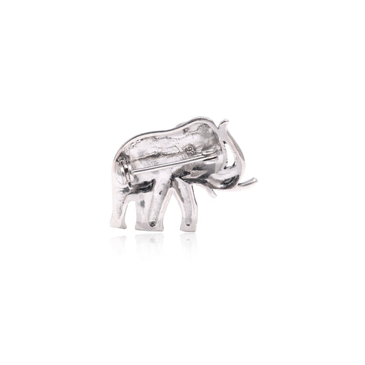 925 Sterling Silver Handcrafted Marcasite Elephant Brooch