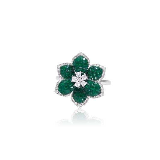 Emerald Bloom Cocktail Ring