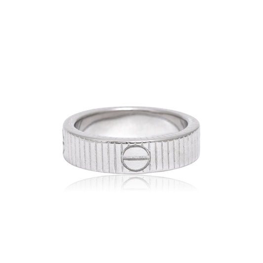 Unisex Silver Ring – Classic Textured Band
