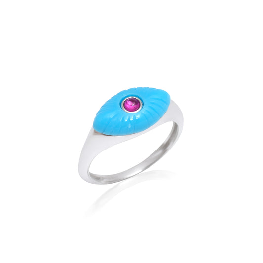 Turquoise Evil Eye Ring