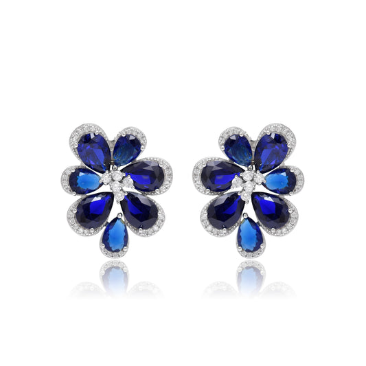 Flower Stud Earrings in Sterling Silver