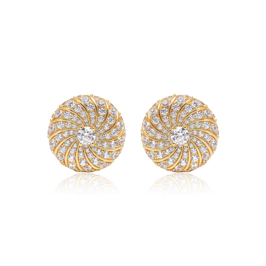 Vintage Style Gold Spiral Stud Earrings