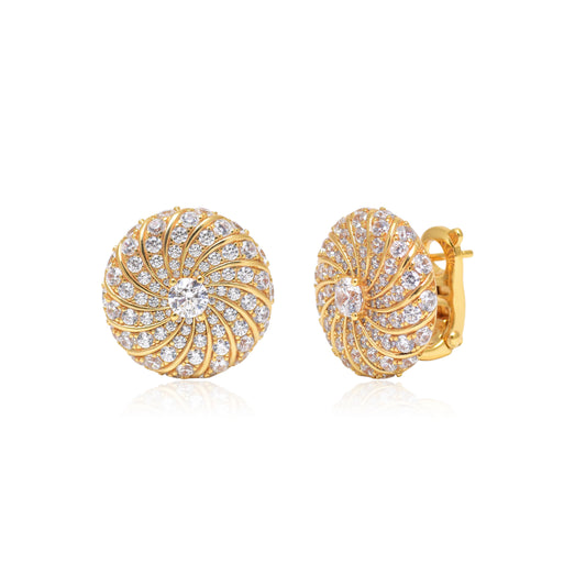 Vintage Style Gold Spiral Stud Earrings