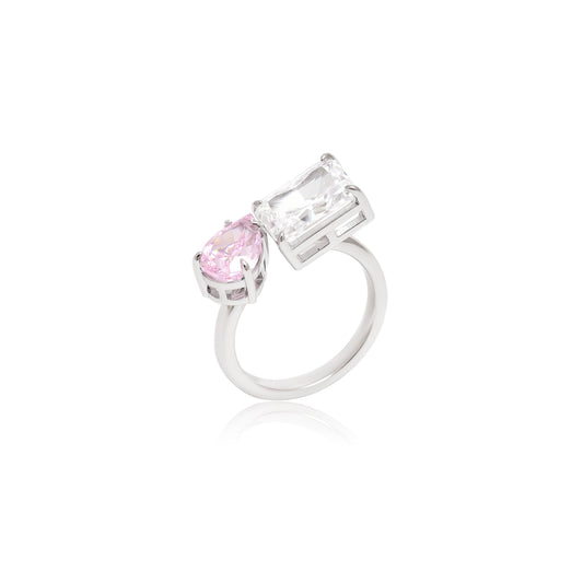 Sterling Silver Two Stone Ring