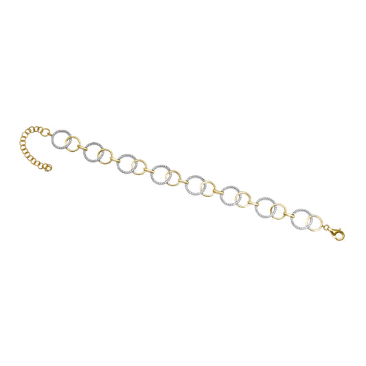Luxury Round Link Bracelet in 925 Sterling Silver
