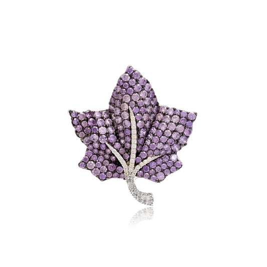 Violet Leaf Brooch
