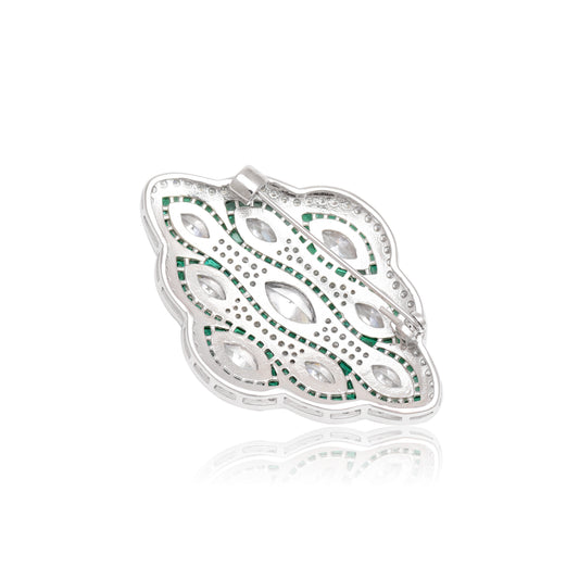 Art Deco Cascade Sterling Silver Brooch