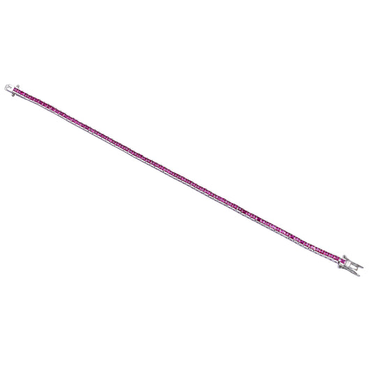 Pink Princess Cut Tennis Bracelet
