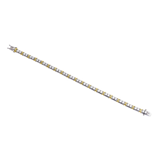 Dual tone tennis bracelet