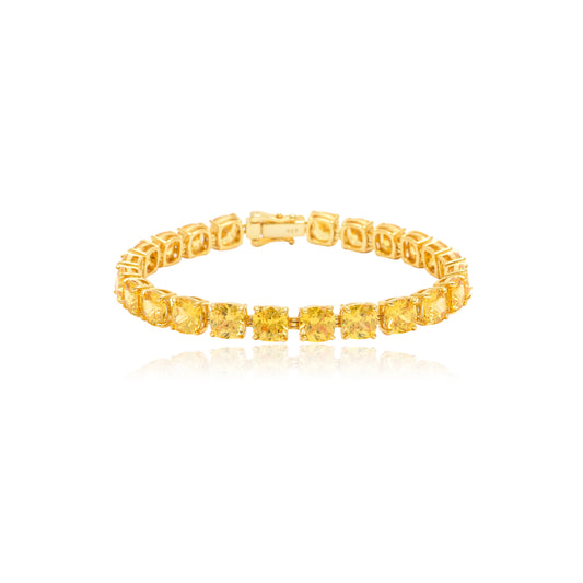 Classic Yellow Gem Tennis Bracelet in 925 Silver