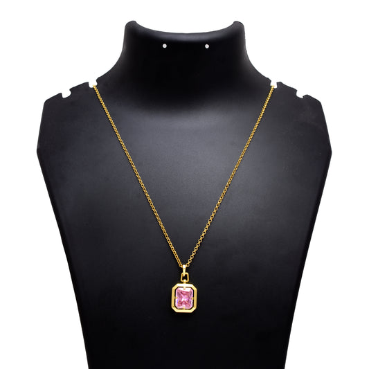 Glamour Glow Pink Stone Pendant