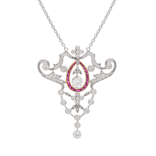 Art Deco Filigree Sterling Silver Necklace