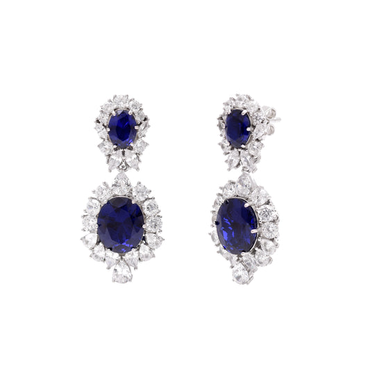 Midnight Elegance Sterling Silver Earrings