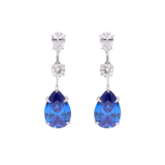 Midnight Teardrop Sterling Silver Earrings