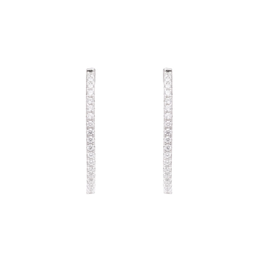 Classic Shine Oval Sparkle Hoops