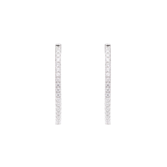 Classic Shine Oval Sparkle Hoops