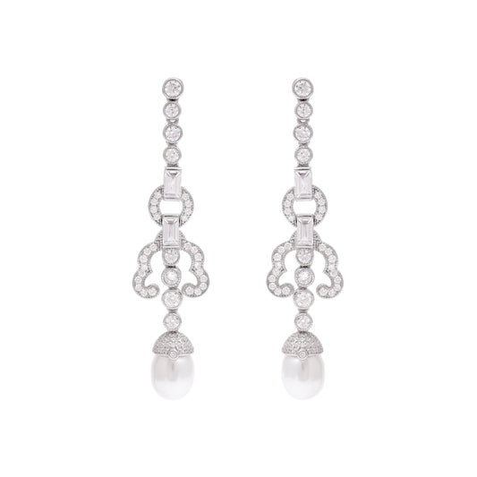Chandelier Pearl Sterling Silver Earrings