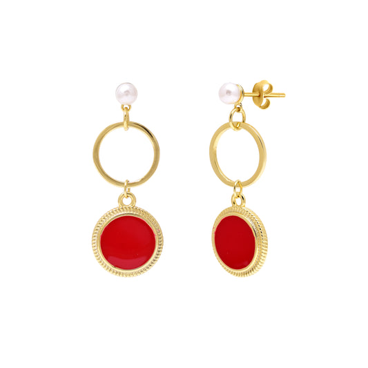 Pearl Bar Drop Earrings