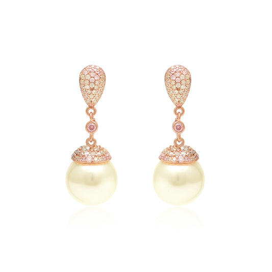 Rosé Pearl Sterling Silver Earrings