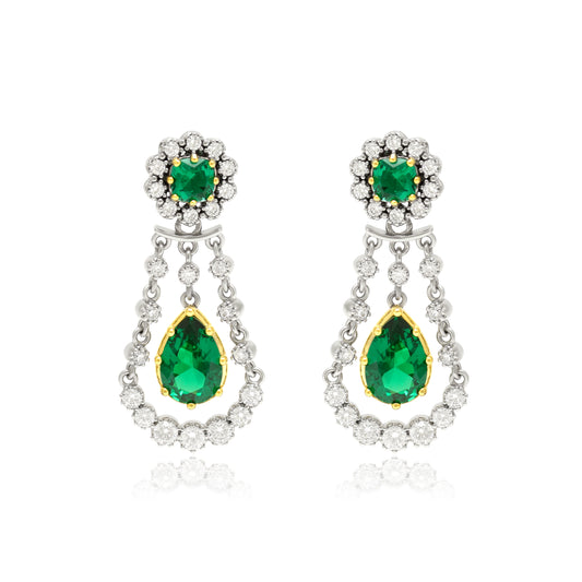 Emerald Drop Statement Earrings