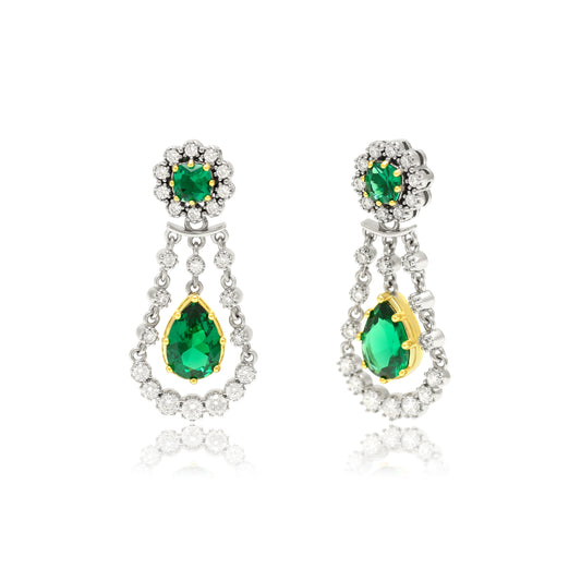 Emerald Drop Statement Earrings