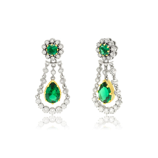 Emerald Drop Statement Earrings