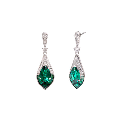Dazzling Green CZ Drops 925 Sterling Silver