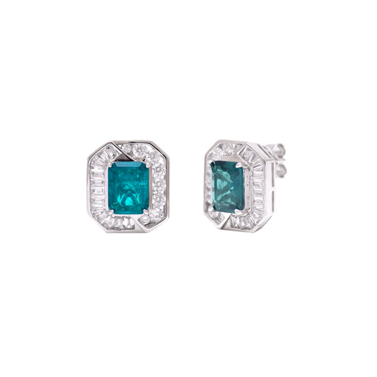 Dazzling Emerald CZ Studs