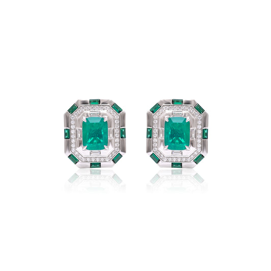 Emerald Cut Deco Studs