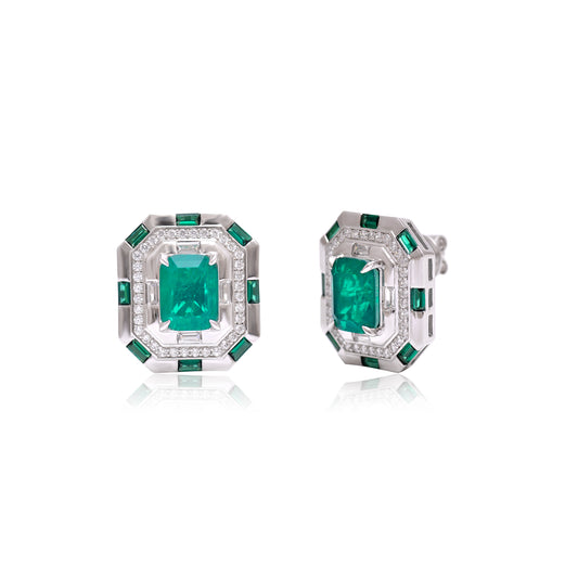Emerald Cut Deco Studs