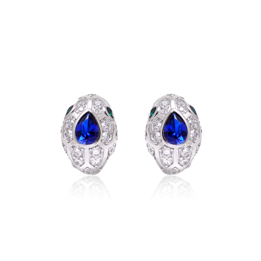 Serpentine Spark Sterling Silver Earrings