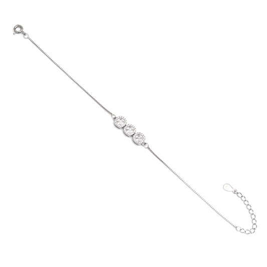 Trio Charm Bracelet 925 Sterling Silver