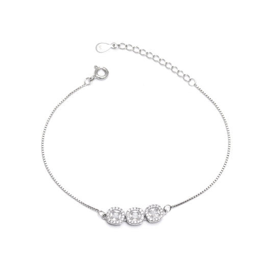 Trio Charm Bracelet 925 Sterling Silver