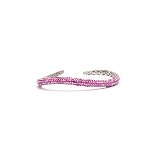 Pave Cubic Zirconia Open Bangle Bracelet