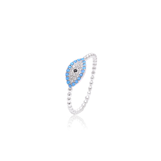 Evil Eye Ring 925 Sterling Silver