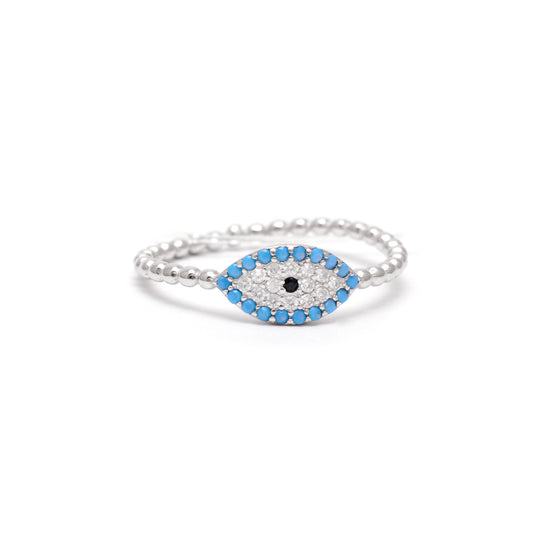 Evil Eye Ring 925 Sterling Silver