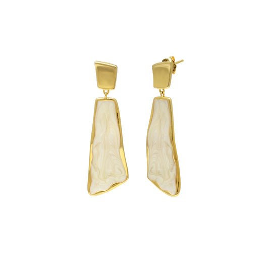 golden Enamel dangling earring