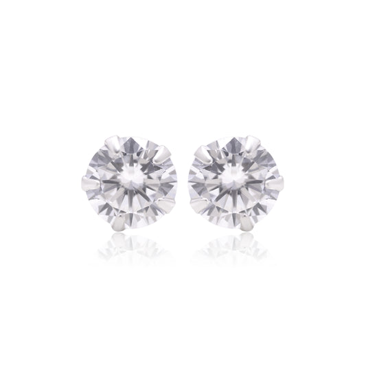 Radiant Silver Whisper Stud Earrings