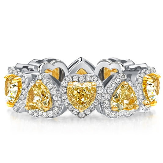 Yellow Heart Eternity Band Ring