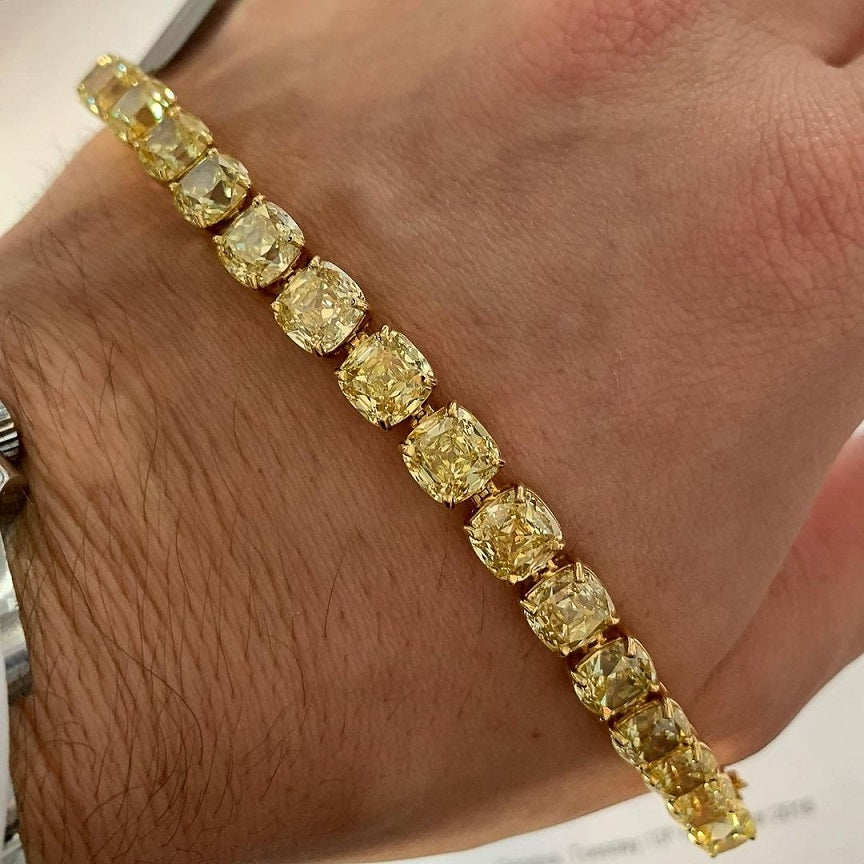 Classic Yellow Gem Tennis Bracelet in 925 Silver