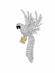Designer Crystal Parrot Brooch