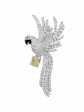Designer Crystal Parrot Brooch