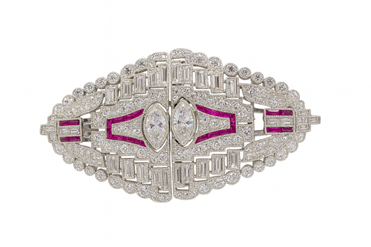 Art Deco Radiance Sterling Silver Brooch & Earrings