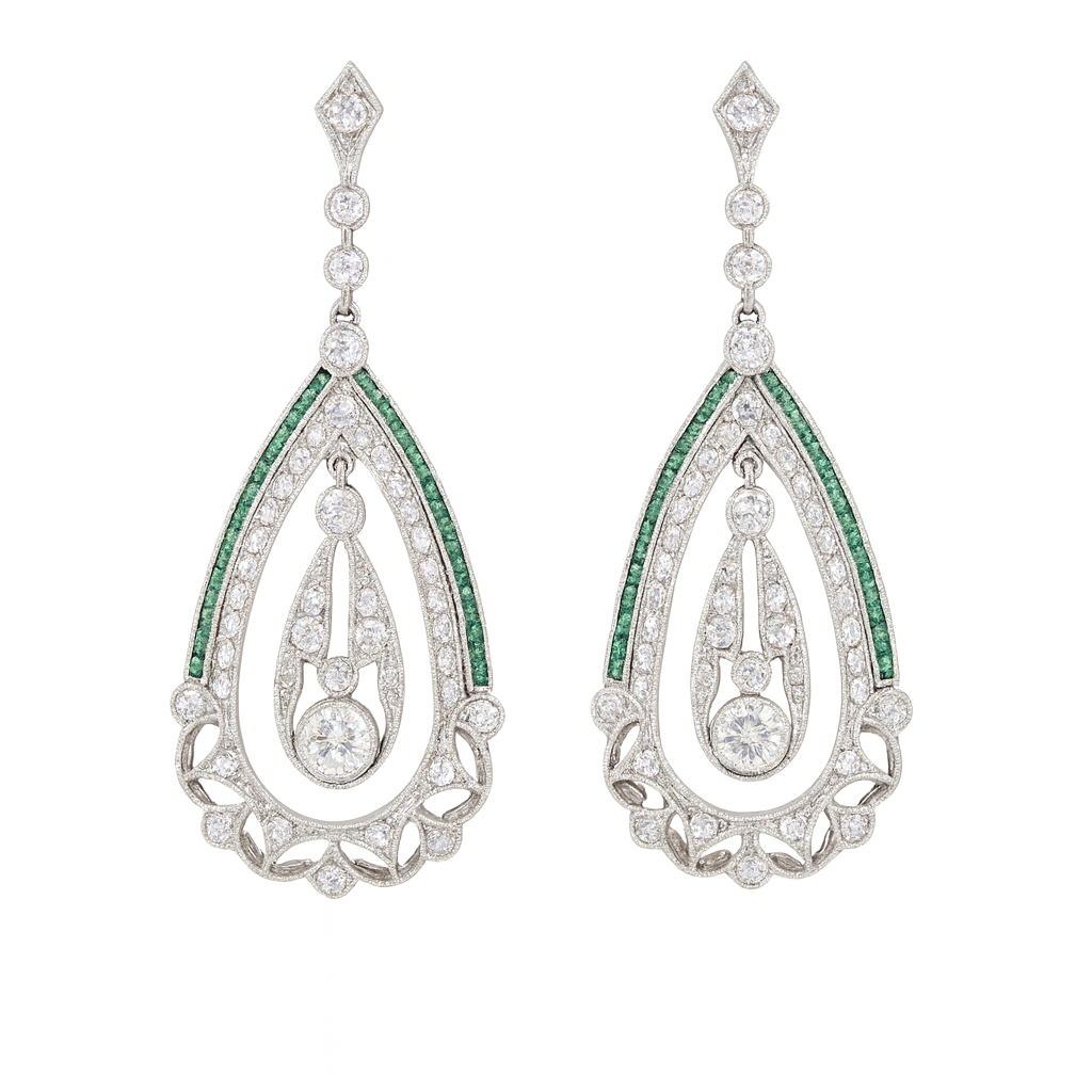 Vintage Teardrop Silver Earrings